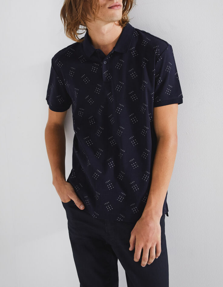 Polo REGULAR marine ABSOLUTE DRY &agrave; logos Homme-1