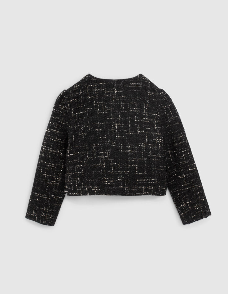 Veste noire façon tweed mini me fille-5
