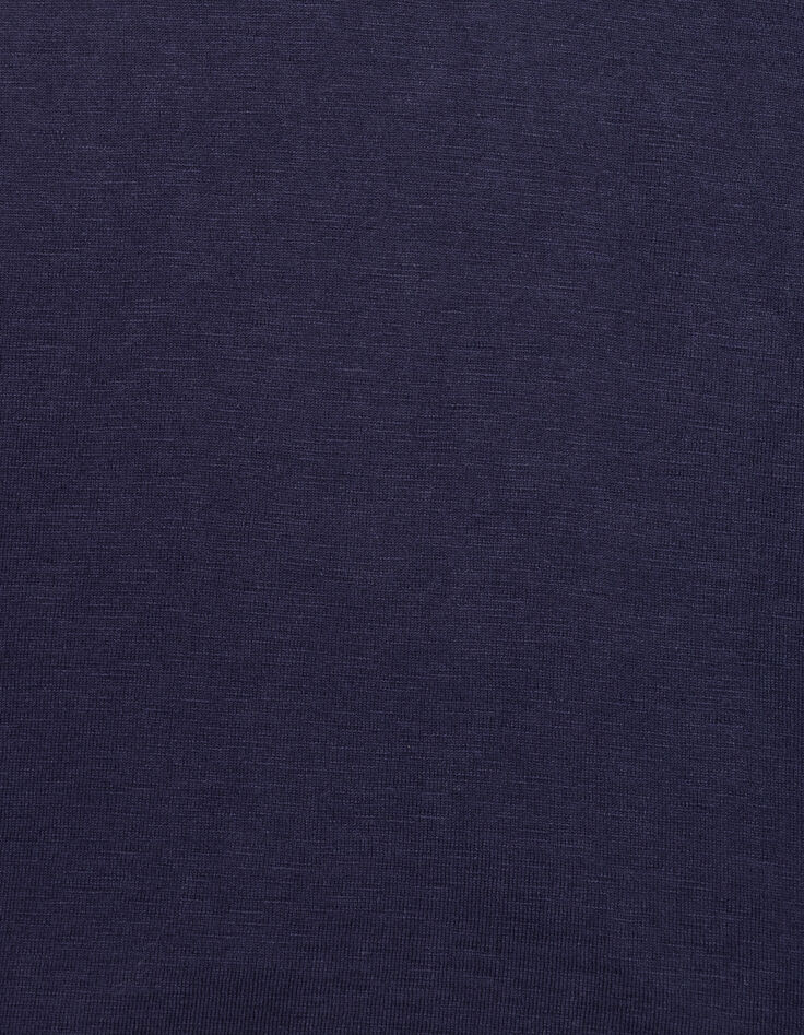 Blauer Herrenpulli Biobaumwolle Feinstrick geflammt-6