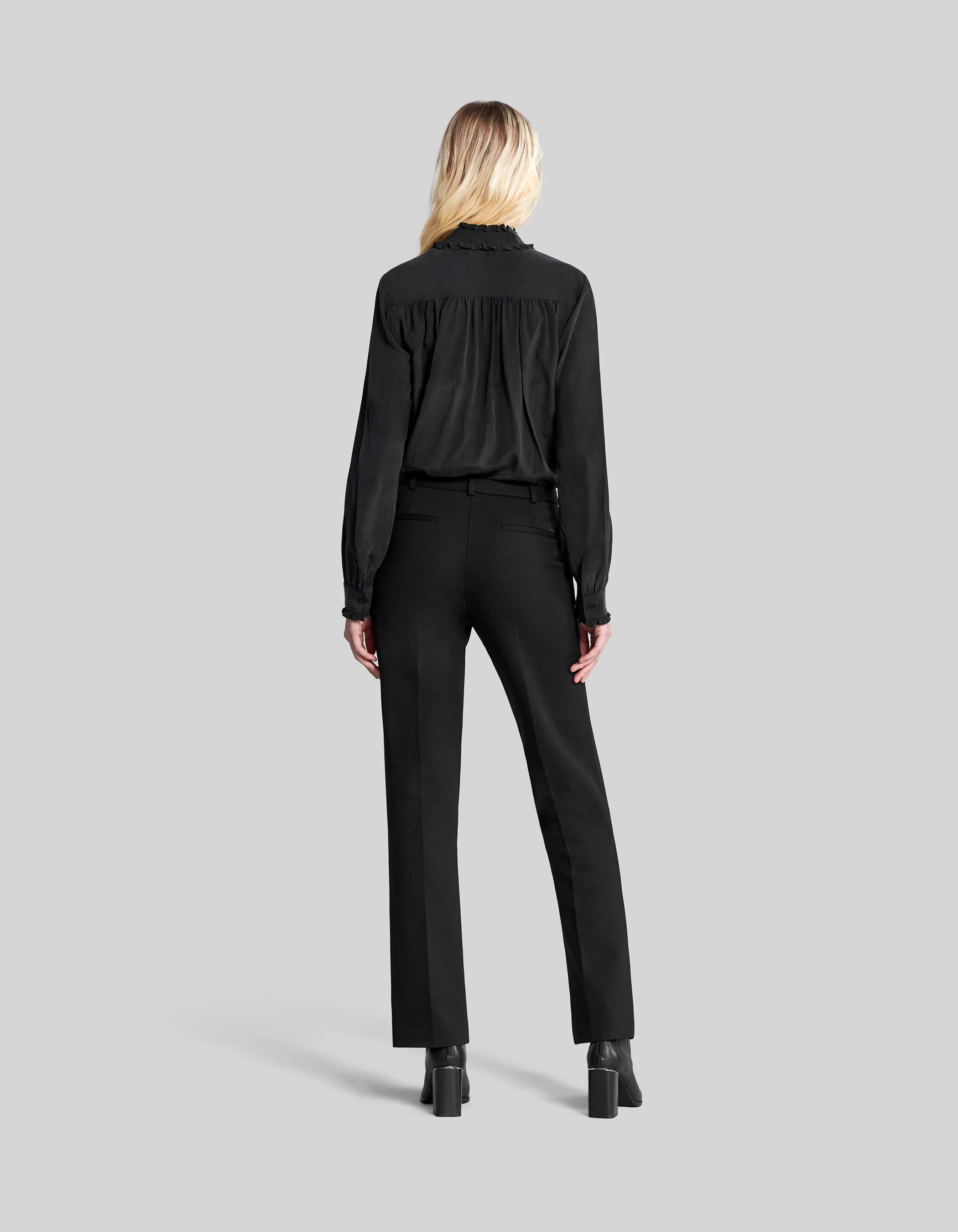 Pantalon traje recto negro punto IKKS