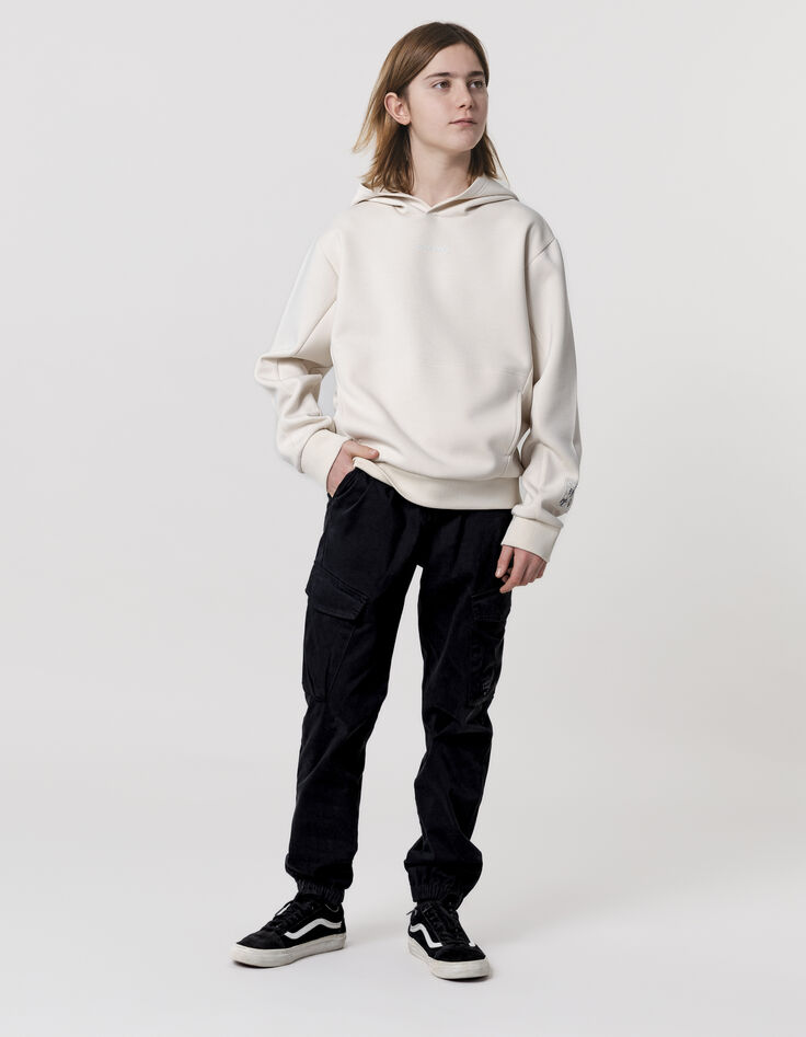 Zwarte JOGGER-broek met elastische tailleband voor jongens-1