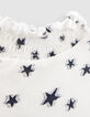 Gebroken wit T-shirt all-over sterrenjacquard meisjes-6