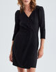Robe noire jacquard motif python Femme-1
