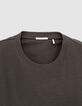 T-shirt kaki coton bio relief filet Homme-6