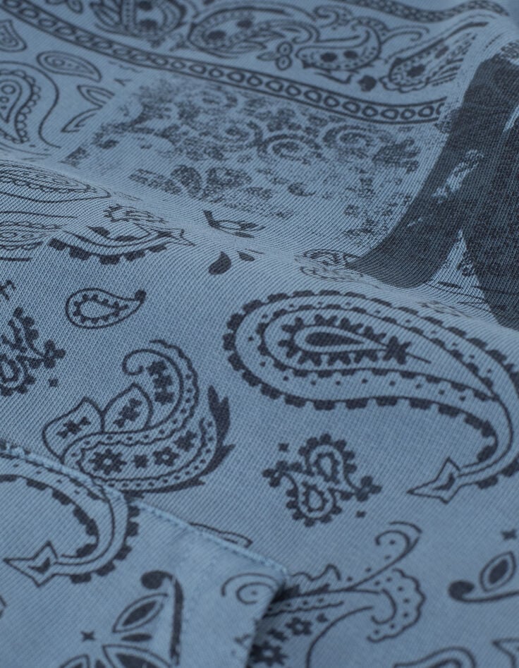 Sweat bleu fonc&eacute; imprim&eacute; Bandana &agrave; capuche gar&ccedil;on -5