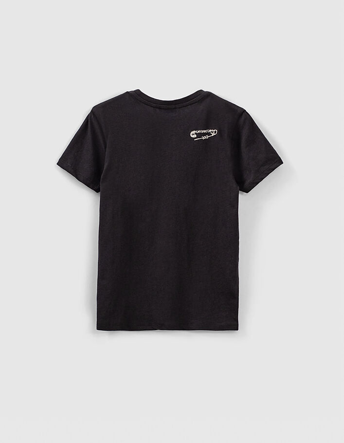Schwarzes Jungen-T-Shirt mit rockigen Stickmotiven  - IKKS