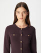 Robe bordeaux tricot boutonn&eacute;e Femme-4