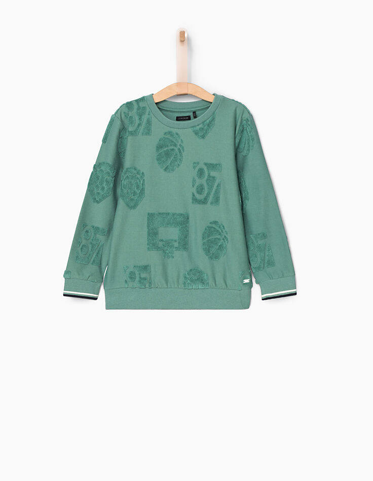 Boys’ emerald basketball and lion sweatshirt -1