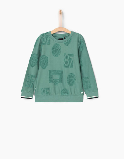 Boys’ emerald basketball and lion sweatshirt  - IKKS