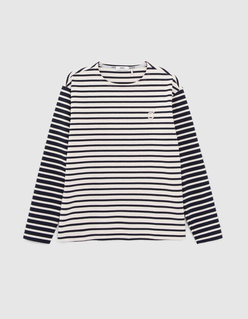 Unisex organic cotton sailor-stripe Gender Free T-shirt - IKKS
