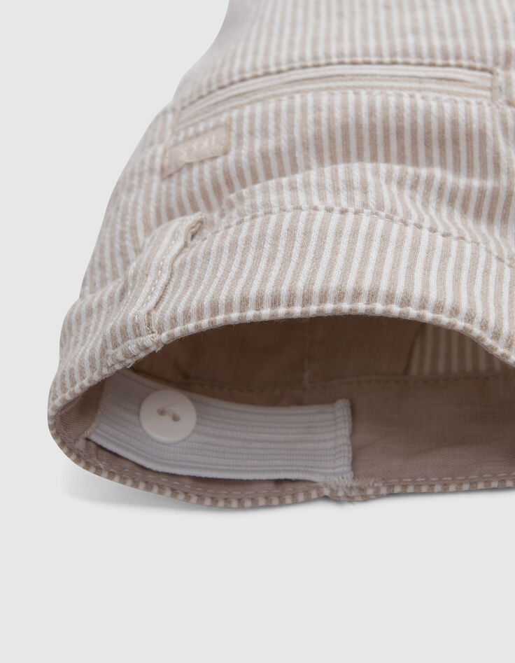 Baby boys’ beige striped occasionwear trousers with straps-4