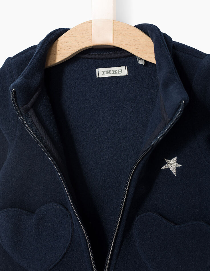 Cardigan polaire marine zippé bébé fille-6