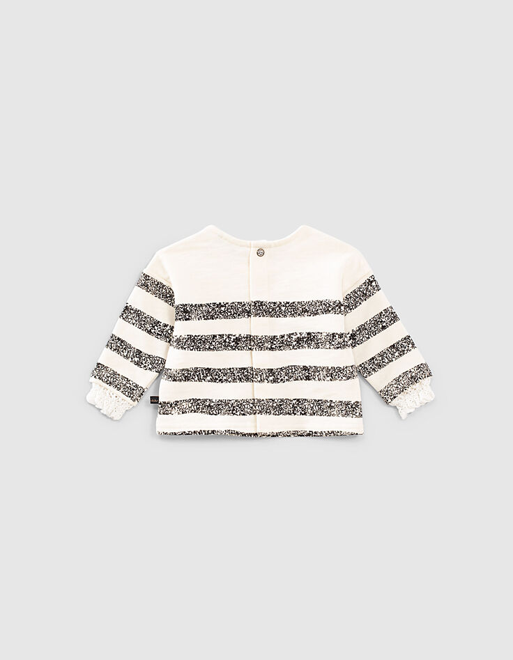Baby girls’ ecru striped sailor sweatshirt with slogan-3 Baby girls’ ecru striped sailor sweatshirt with slogan-3