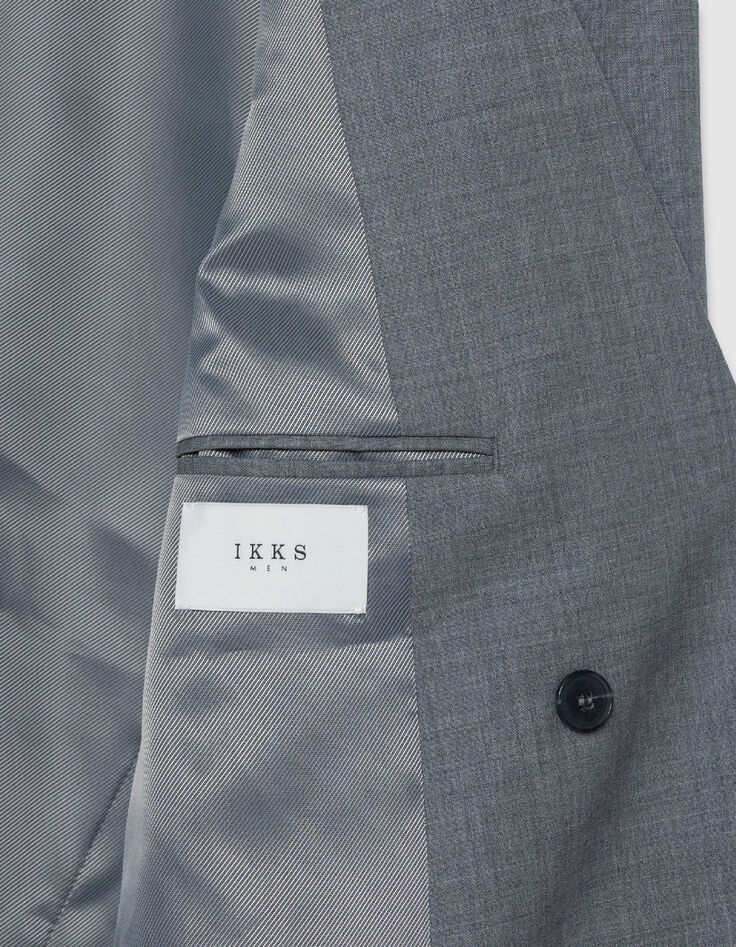 Men's grey double-breasted suit jacket-7
