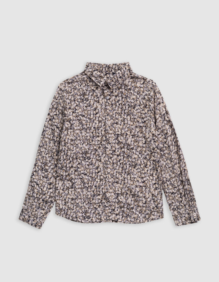 Camisa caqui LENZING™ ECOVERO™ flores invierno niño-3