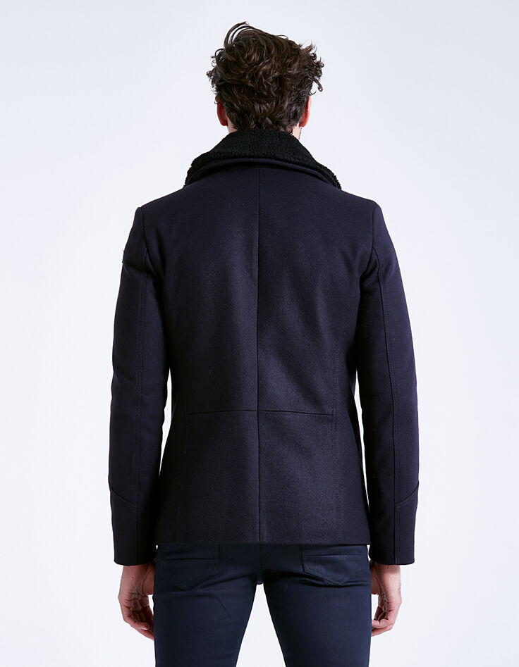 Men's navy pea coat-4