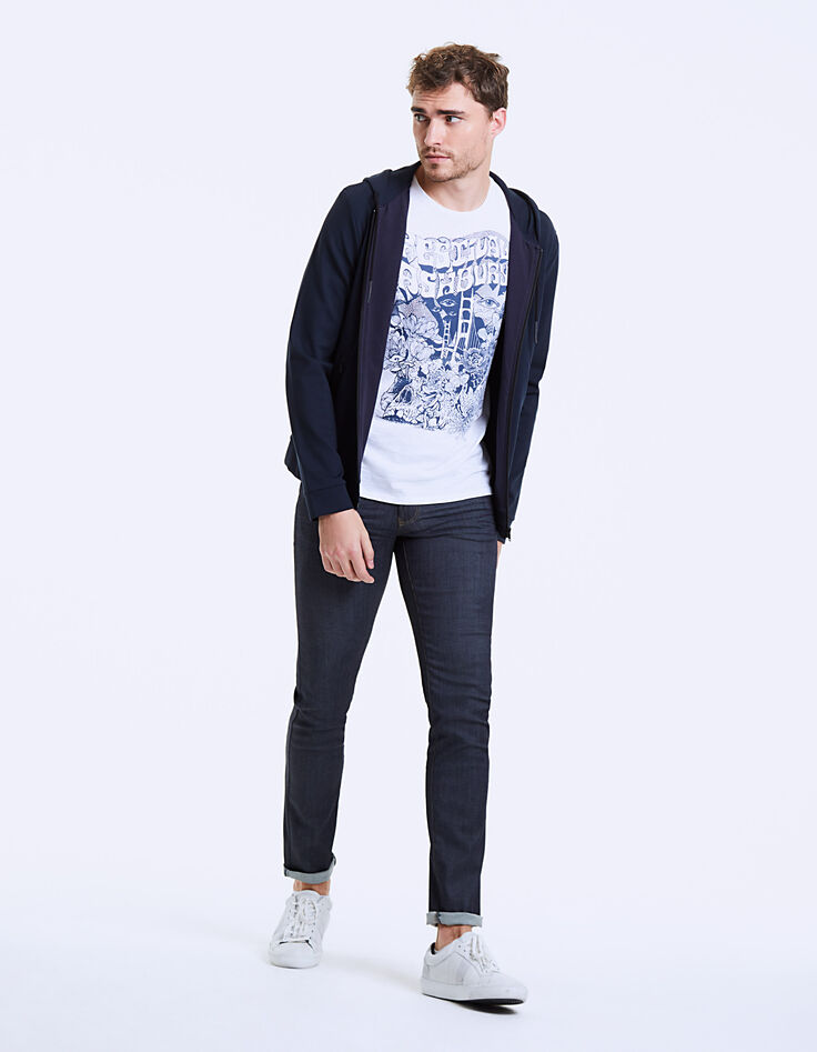 Cardigan bleu foncé à capuche Homme-6 Cardigan bleu foncé à capuche Homme-6