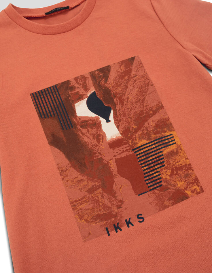 Boys’ orange hot air balloon image T-shirt-3