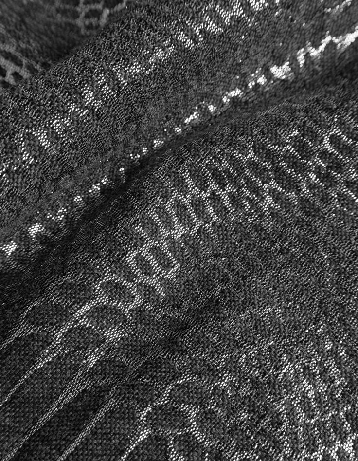 Grijze sjaal jacquard metallic pythonmotief Dames-5