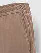 Jogpant mokka knitlook elastische taille Heren-3