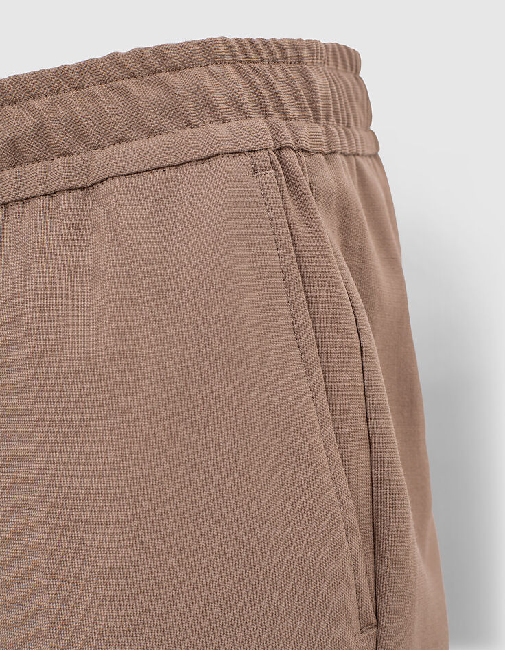 Jogpant mokka knitlook elastische taille Heren-3 Jogpant mokka knitlook elastische taille Heren-3