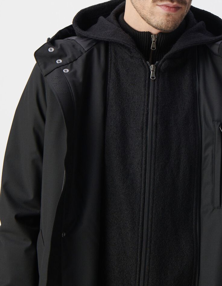 Parka noire parementure amovible Homme-3