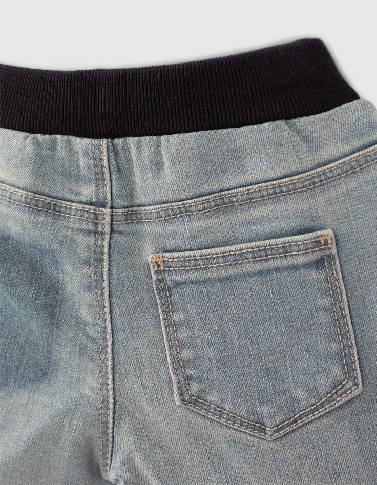 Blaue Bermudas mit Gummizug am Bund für Babyjungen-5