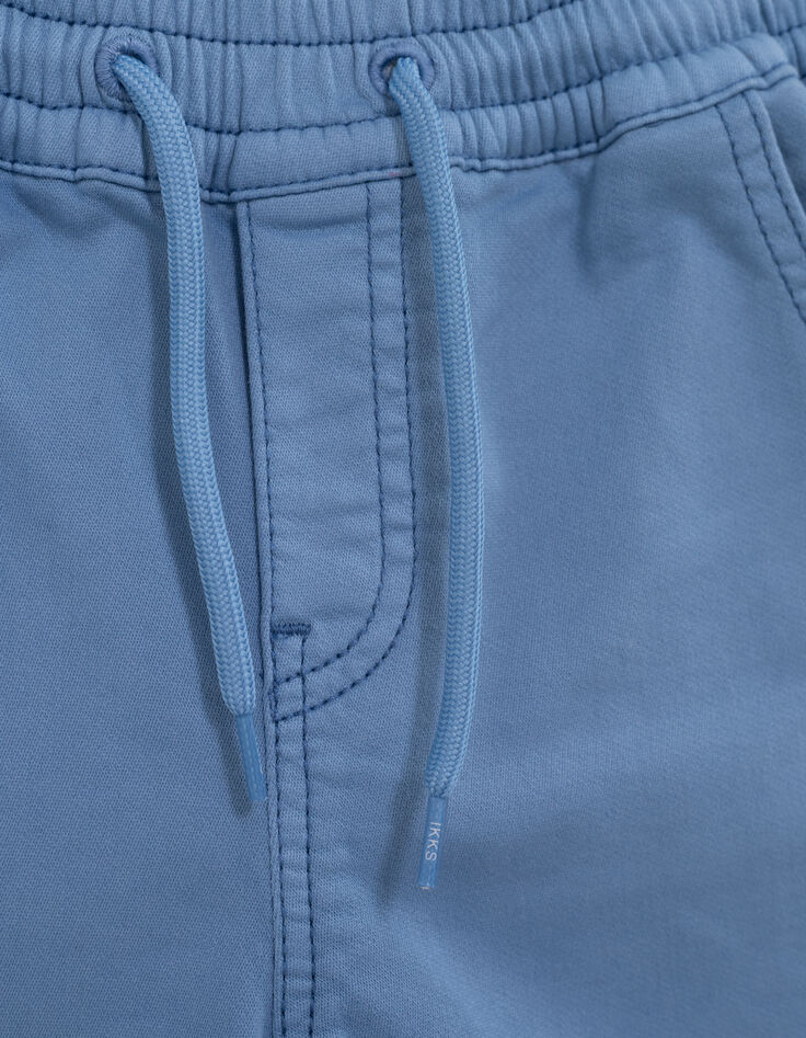 Blaue LOOSE-Jungenstrickbermudas-6