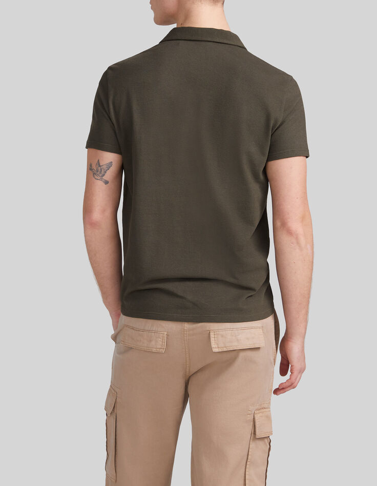 Polo caqui punto nido de abeja mini hombre-2