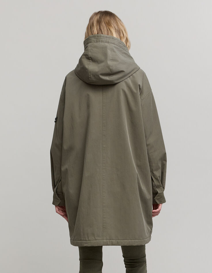Parka de mujer caqui con forro de chevron badge-3
