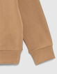 Sudadera beige felpa mensaje relieve espalda niño-4
