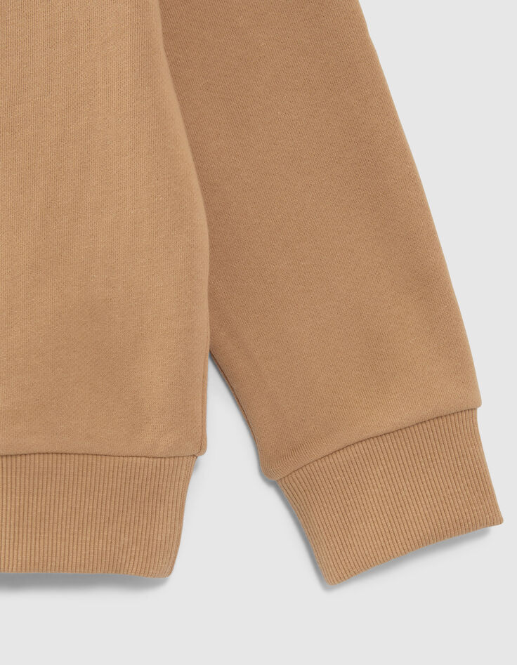 Sudadera beige felpa mensaje relieve espalda niño-4