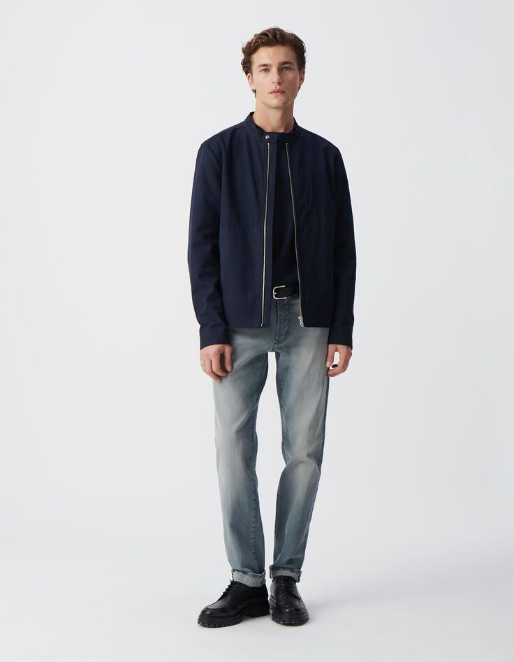Blouson marine à col pressionné Homme-1