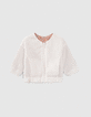 Baby girls' ecru/print reversible cardigan-1