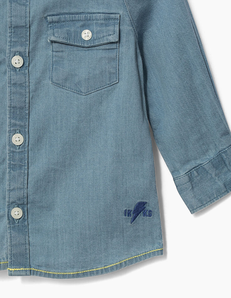Camisa faded blue estilo vaquero bebé niño -3