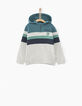 Gechineerd grijze sweater met strepen en capuchon jongens -1
