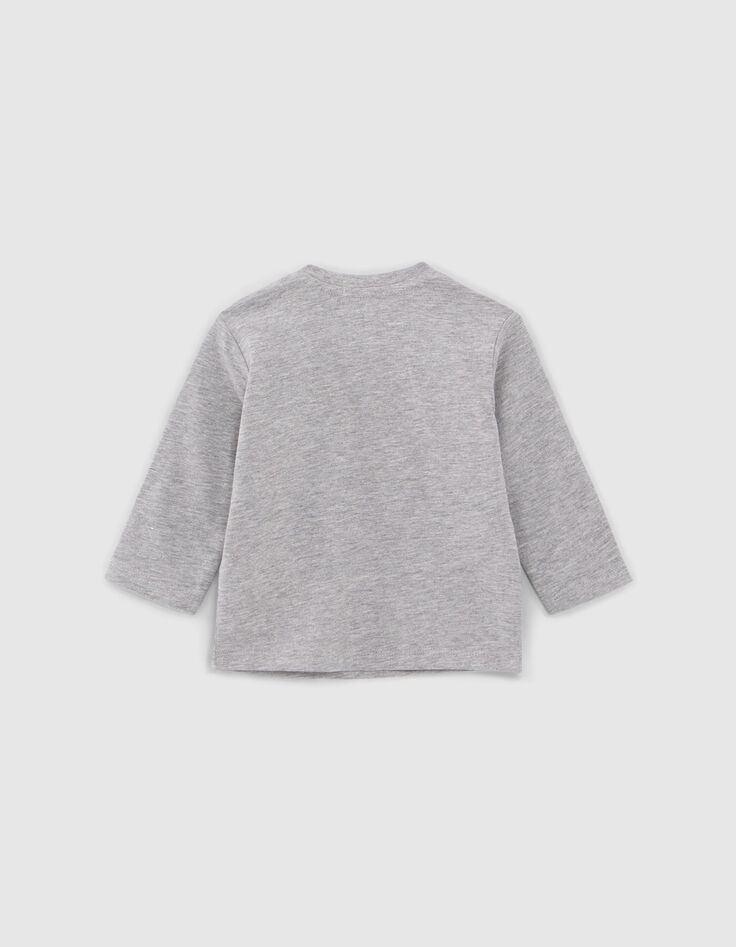 Graues T-Shirt mit Motivlinse für Babyjungen-4