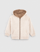 C&aacute;rdigan reversible crudo Sherpa y moka felpa ni&ntilde;o-1