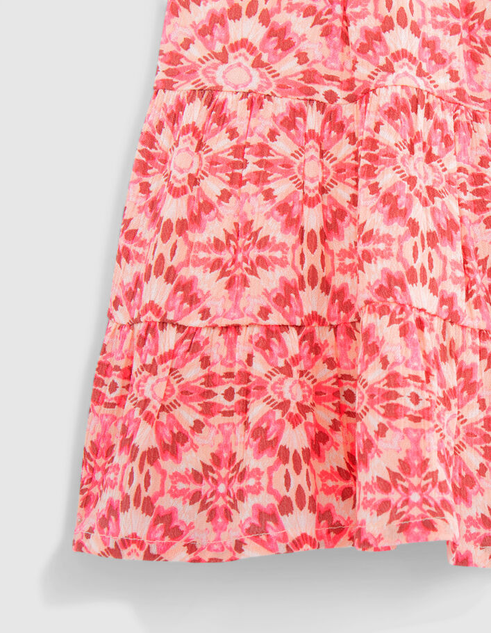 Girls’ pink short skirt with ethnic print - IKKS
