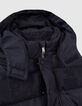 Boys’ navy houndstooth motif nylon padded jacket-2