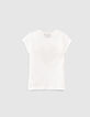 Tee-shirt blanc cass&eacute; KEITH HARING x IKKS &agrave; c&oelig;ur fille-3