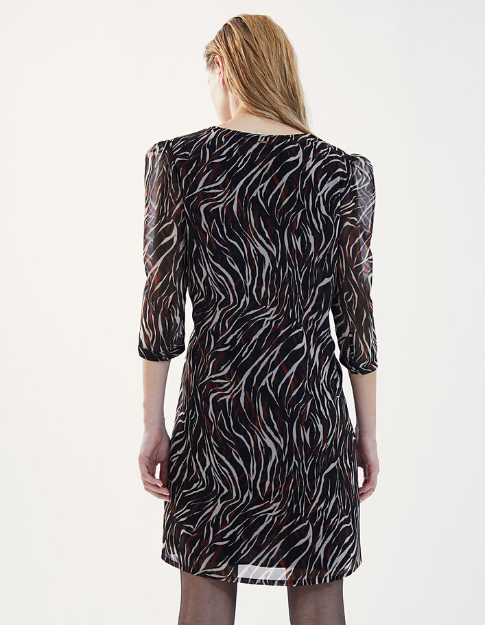 Women’s zebra-print voile short dress-3