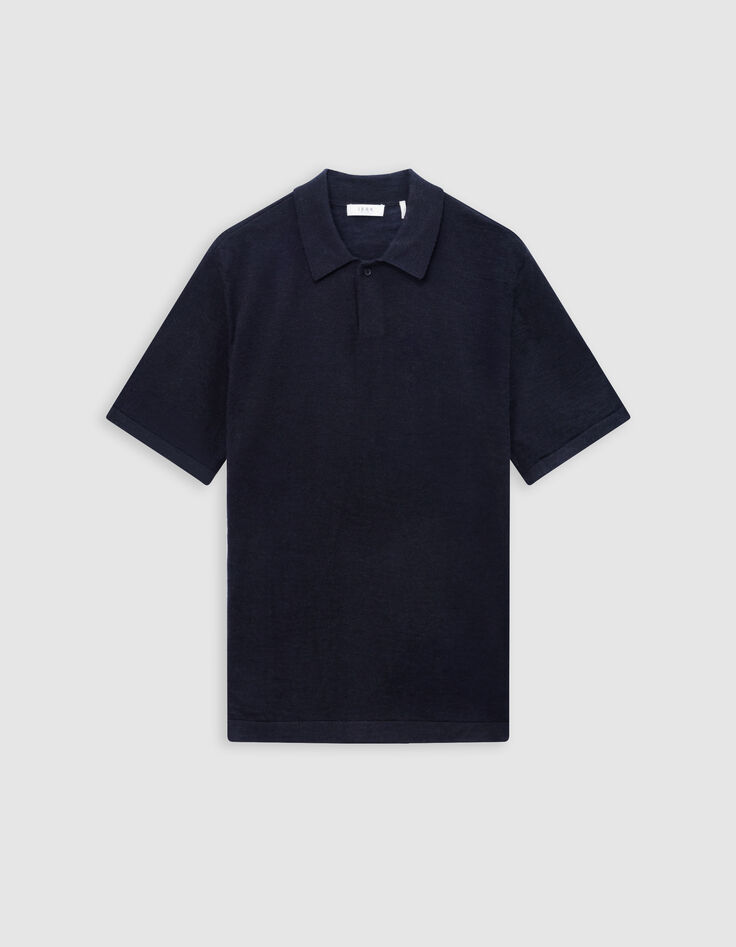 Polo negro punto flameado hombre-5