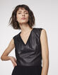 Langes 2-in-1-Damenkleid mit Lammlederweste-4