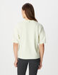 Tee-shirt oversize vert coton bio bi-mati&egrave;re Femme-3
