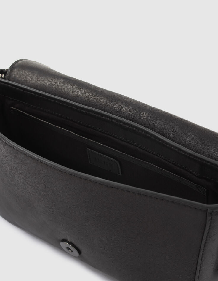 De 111 Romy tas in zwart Chrome Free lamsleer dames-6