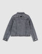 Veste en jean gris broderies ethniques fille-6