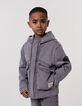 Blouson en jean gris à capuche garçon-1