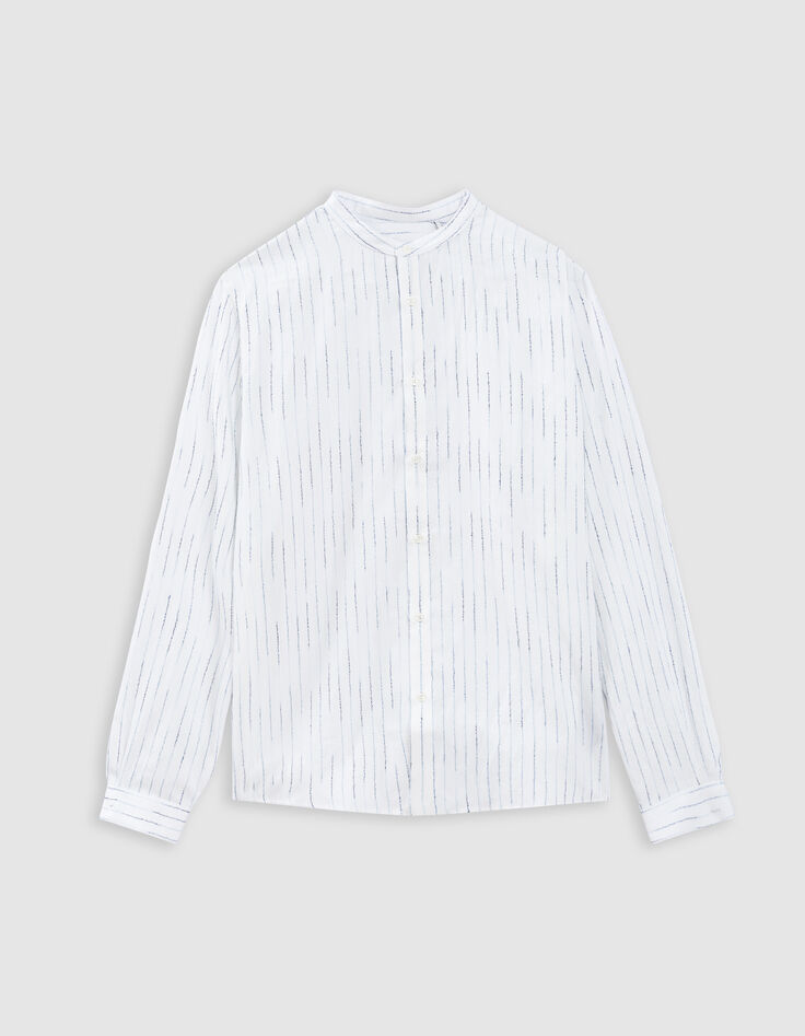 Camisa REGULAR blanca bordados rayas tormenta hombre-6
