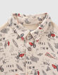 Baby boys’ beige rock rider print mixed fabric shirt-3